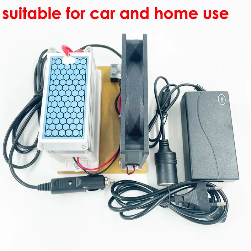 Generador de ozono portátil de 10g, 220V, 110V, 12V, purificador de aire para el hogar y el coche, esterilizador ozonizador para uso doméstico o en el coche