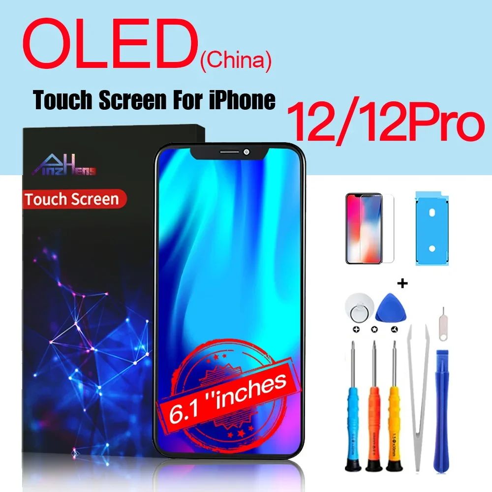 PINZHENG pantalla de alta calidad AMOLED INCELL LCD OLED OEM para iPhone 11 12 13 Mini Pro Max XS XR MAX reemplazo de pantalla con herramienta