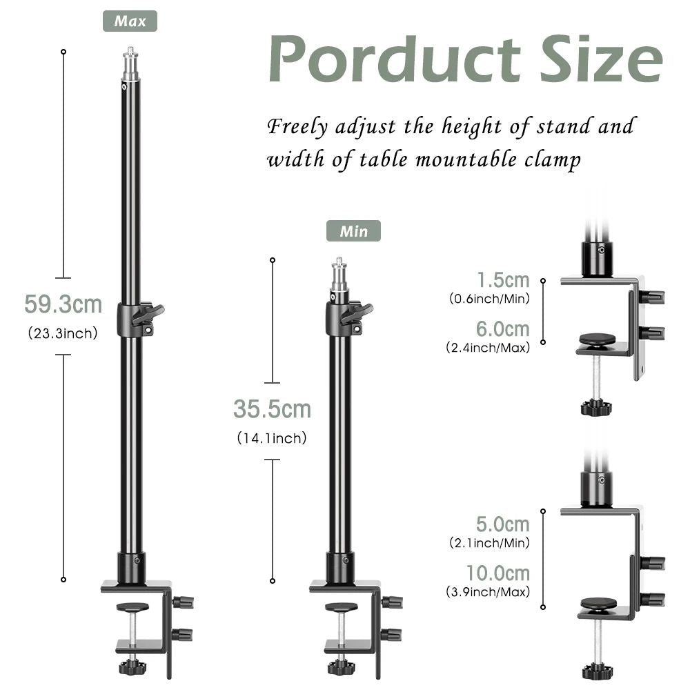 Luz LED de Video SH de 24'' y 90W, Panel de Iluminación Regulable para Fotografía, Selfies, Estudio Fotográfico, Transmisión en Vivo, Lámpara de Relleno con Trípode