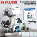Base de carga para PS5 PS VR2, soporte de auriculares, controlador, estación de carga, luz indicadora LED, almacenamiento de auriculares para casco