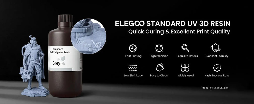 ELEGOO 2 uds/4 Uds 1KG juego de resina para impresora 3D LCD resina de curación UV 405nm resina fotopolímero estándar para impresión LCD 3D