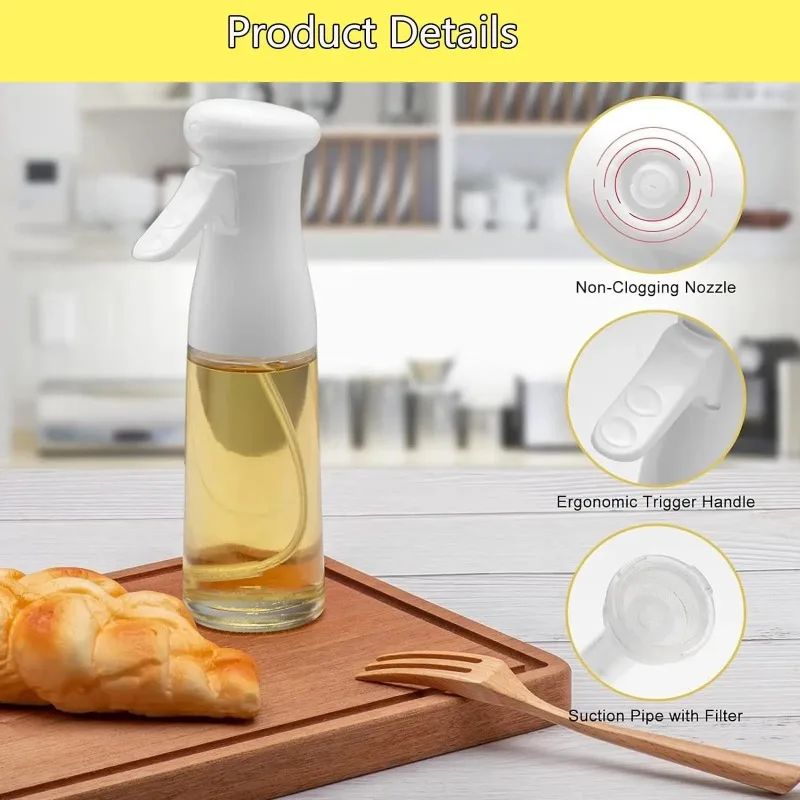 Spray de aceite para cocinar, botella dispensadora de aceite de oliva, pulveriza
