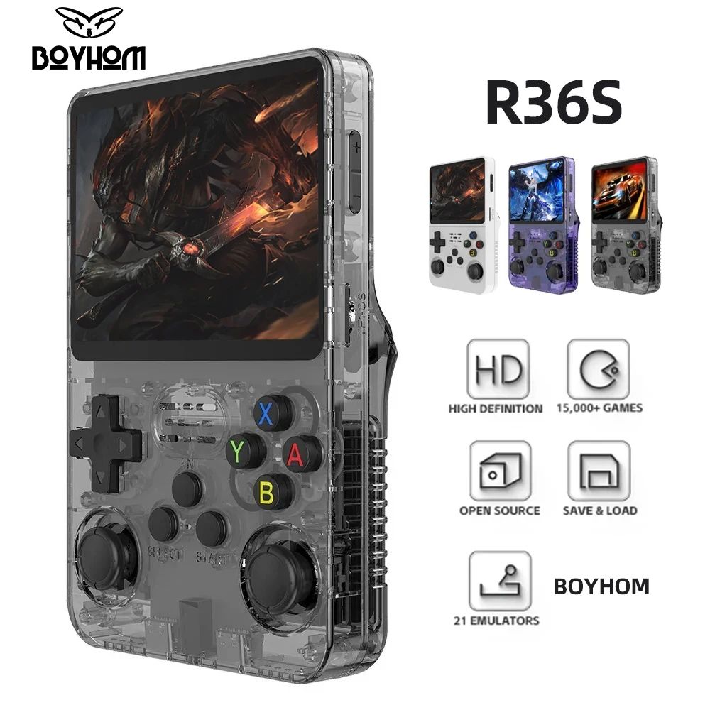 Consola de Videojuegos Retro de Código Abierto de 128 GB, Sistema Linux, Pantalla IPS de 3.5 Pulgadas, Reproductor de Video Portátil de Bolsillo, 64 GB de Juegos