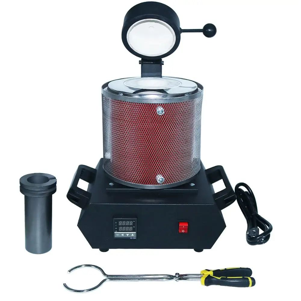 NIUPIKA-horno Digital de fusión de oro, 3KG, capacidad de calefacción, 2100W, fundición, refinación, herramienta de joyería de plata y metales preciosos