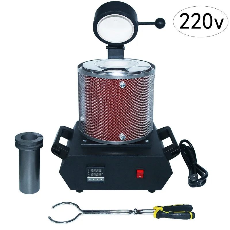 NIUPIKA-horno Digital de fusión de oro, 3KG, capacidad de calefacción, 2100W, fundición, refinación, herramienta de joyería de plata y metales preciosos