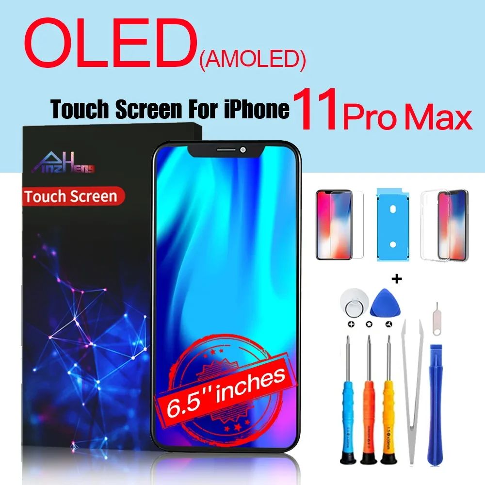 PINZHENG pantalla de alta calidad AMOLED INCELL LCD OLED OEM para iPhone 11 12 13 Mini Pro Max XS XR MAX reemplazo de pantalla con herramienta