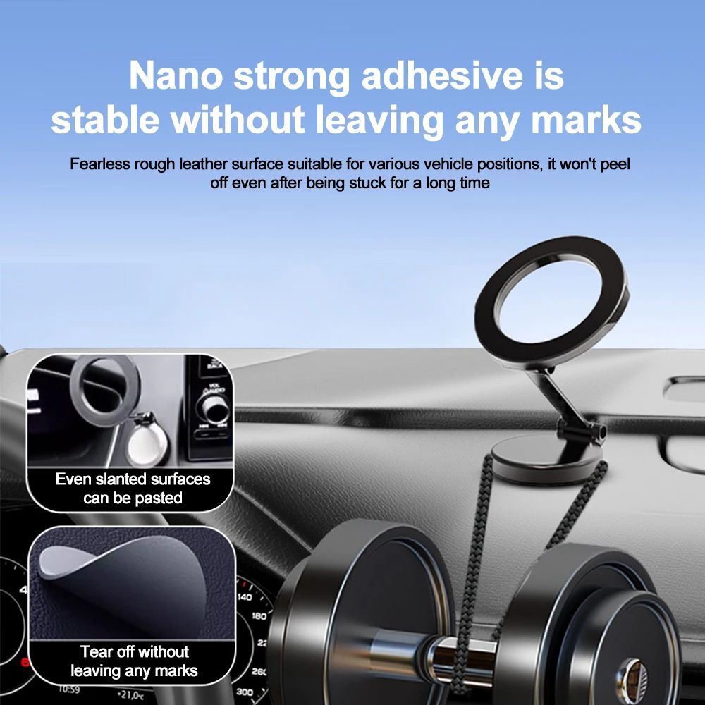 Soporte magnético fuerte para teléfono móvil para coche 360 °   Soporte Pegatina Trasera Giratorio Ajustable Magsafe para IPhone 15 Samsung Xiaomi Universal