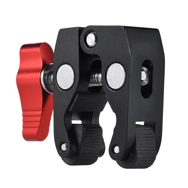 Monitor de montaje con abrazadera para cámara Super Clamp 360 °   Adaptador de cabeza de bola doble con brazo mágico Ballhead para cámara DSLR/Gopro/luces LED/teléfono