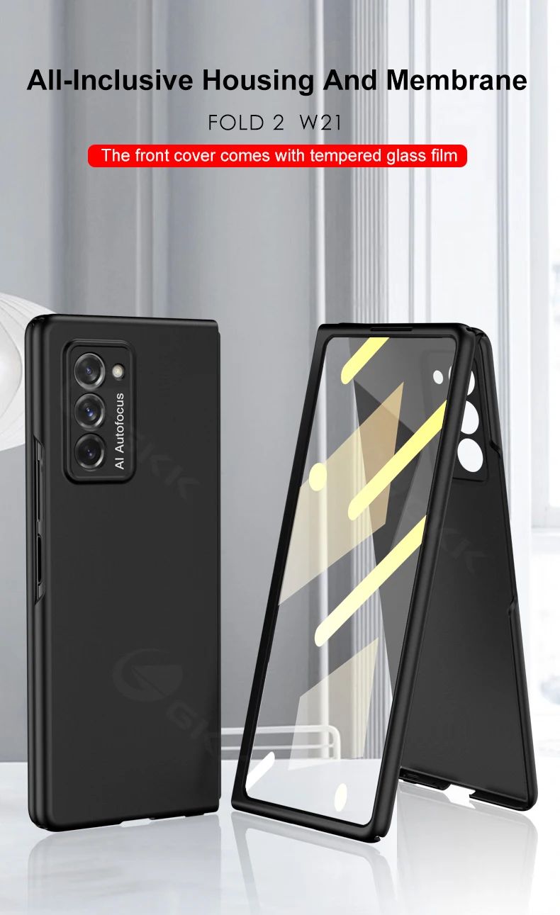 Funda de plástico ultrafina para Samsung Galaxy Z Fold 2, cubierta protectora de cristal mate para pantalla exterior para Samsung Z Fold2 5G