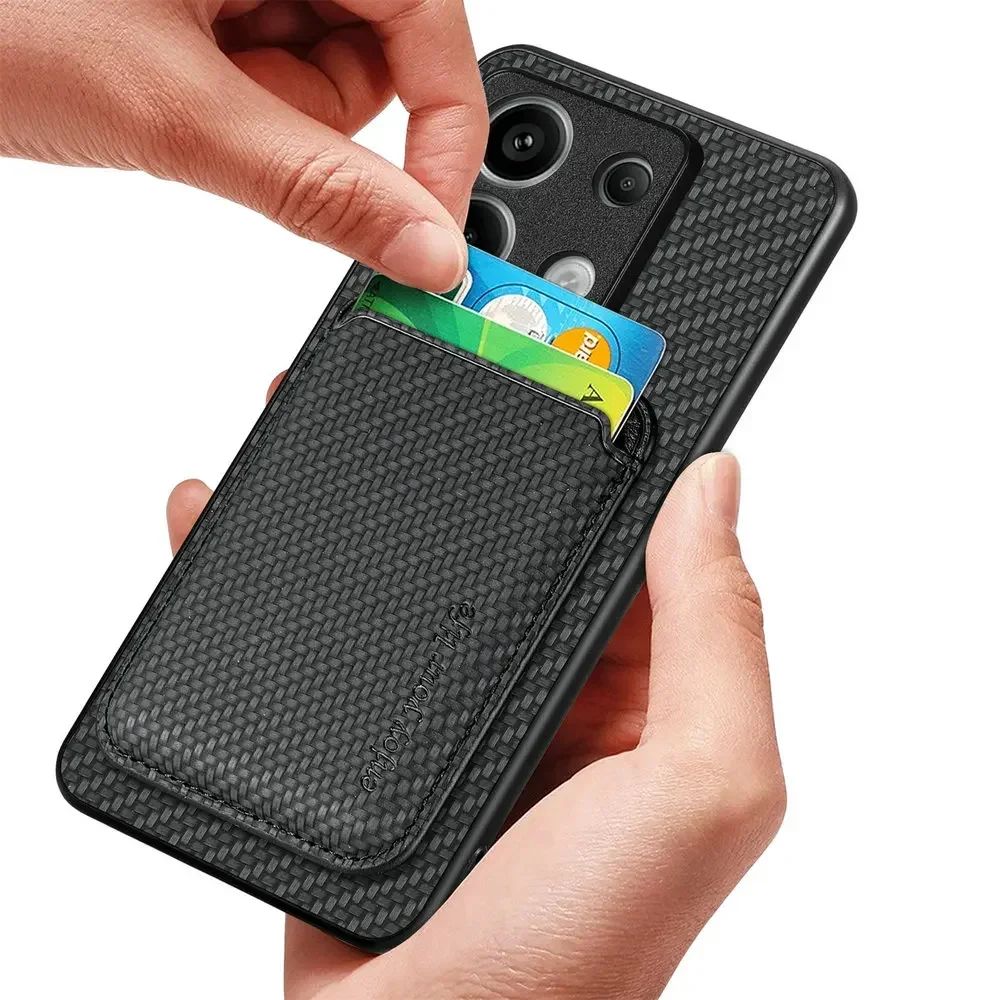 Funda de Cuero Desmontable 2 en 1 con Imán para Xiaomi Redmi Note 15 5G 4G, Funda con Ranuras para Tarjetas, Carcasa Trasera para Redmi Note 14 Pro Plus 13 14C