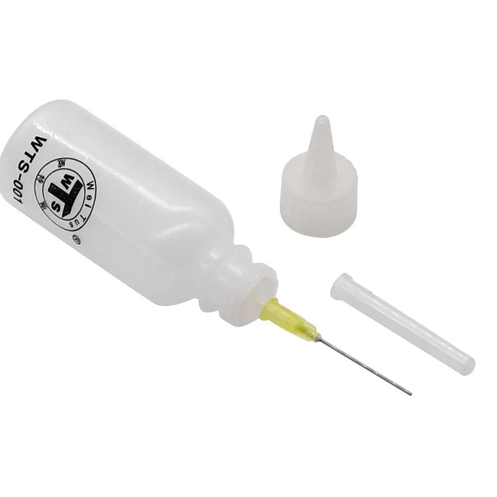 WTS-001 Botella de colofonia de plástico con punta de aguja de 50ml, limpieza de líquido, dispensador de aceite y Alcohol, limpiador de botellas de mano de plástico, reparación DIY