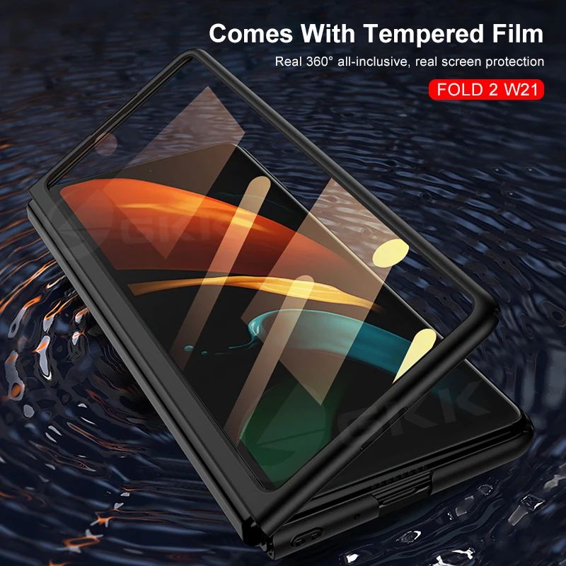 Funda de plástico ultrafina para Samsung Galaxy Z Fold 2, cubierta protectora de cristal mate para pantalla exterior para Samsung Z Fold2 5G