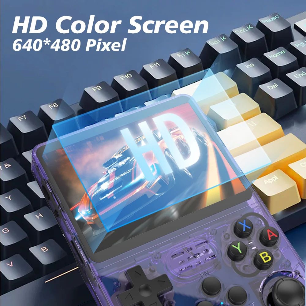 Consola de Videojuegos Retro de Código Abierto de 128 GB, Sistema Linux, Pantalla IPS de 3.5 Pulgadas, Reproductor de Video Portátil de Bolsillo, 64 GB de Juegos