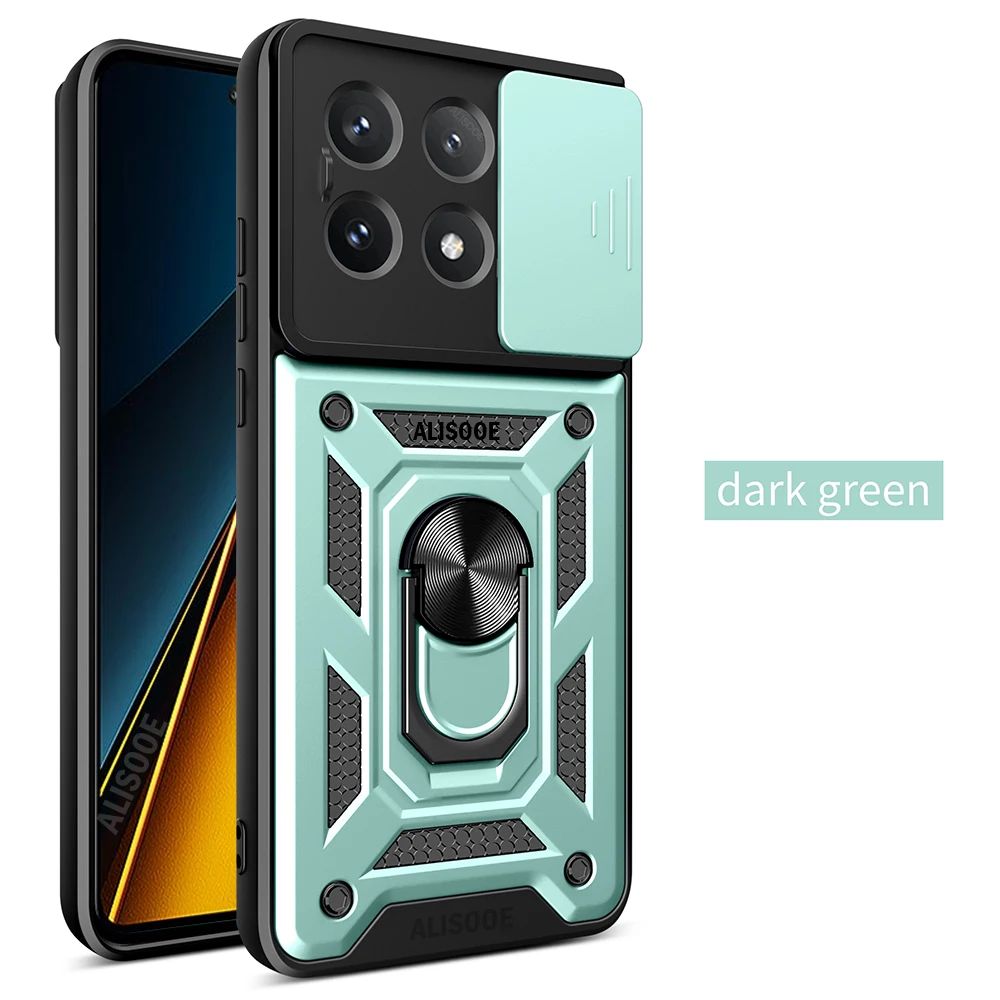 Funda Protectora para POCO X8 Pro Max X7 X6 Pro 5G, Funda con Anillo y Soporte para Xiaomi POCO X8 Pro, Protección para la Lente de la Cámara