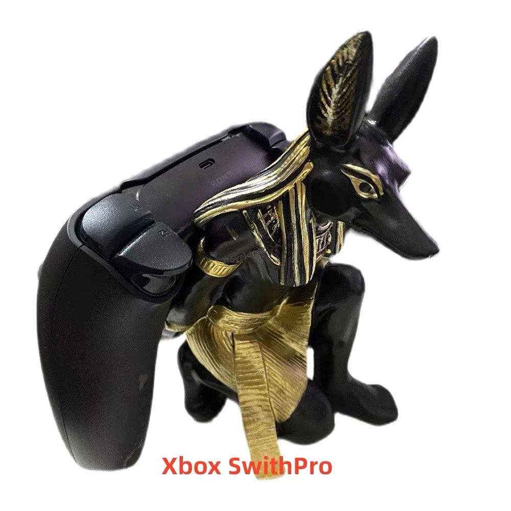 Soporte de resina para controlador de God Anubis de Egipto para PS4/PS5/XBOX/Switch, soporte para teléfono móvil, soporte de exhibición de escritorio, Gif de Navidad