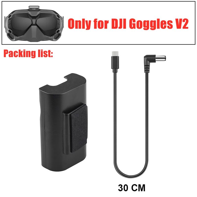Cable de carga de energía de 30/130CM para gafas DJI FPV 2/V2 Cable de suministro Pwoer móvil de carga rápida para gafas DJI FPV 2/V2