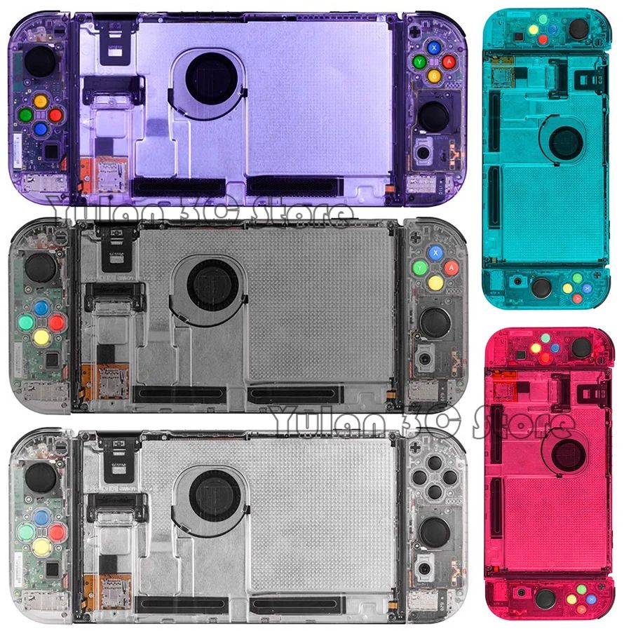 Nuevo NIntend Switch, carcasa de repuesto DIY, funda transparente para consola Nintendo Switch, accesorios de juego Joycon derecho e izquierdo