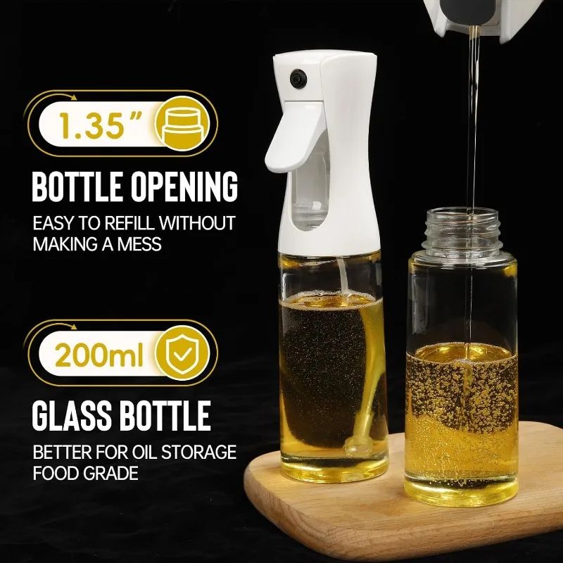Spray de aceite para cocinar, botella dispensadora de aceite de oliva, pulveriza