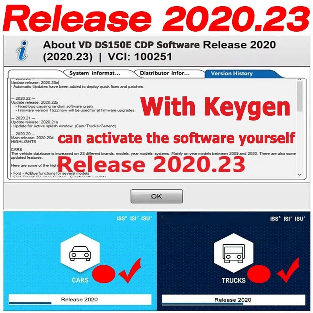 Nuevo VCI Vd Ds150e Cdp 2021.11 con Keygen VdIJk Autocoms Pro Bluetooth TNESF DELPHIS ORPDC Herramientas de Diagnóstico OBD2 para Autos y Camiones