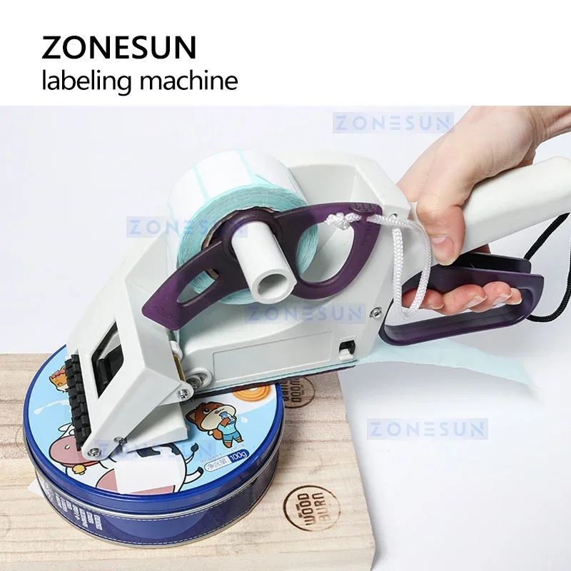 ZONESUN YH-60 Mano Manual Etiquetadora plana Máquina de embalaje para la etiqueta adhesiva de la tapa del cartón de la caja de la botella Manejar Etiqueta de precio Postor