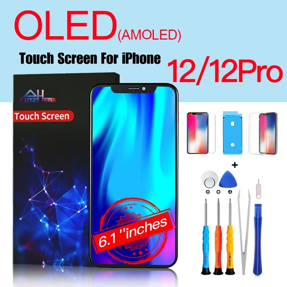 PINZHENG pantalla de alta calidad AMOLED INCELL LCD OLED OEM para iPhone 11 12 13 Mini Pro Max XS XR MAX reemplazo de pantalla con herramienta