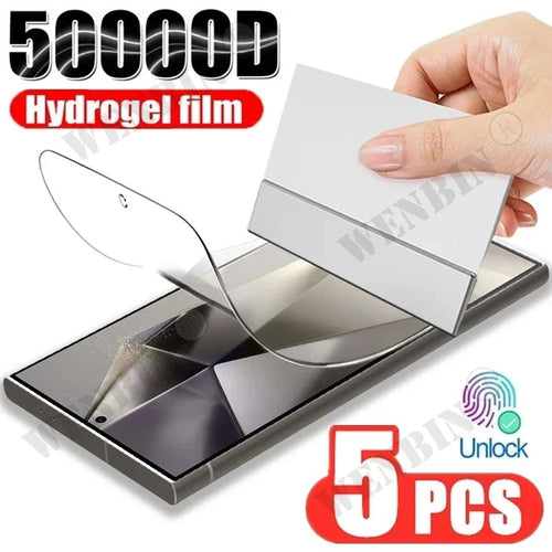 5 uds película de hidrogel para Samsung Galaxy S26 S25 S24 S23 S22 Ultra Plus S24 FE Note 20 Ultra A56 A36 A26 A16 5G Protector de pantalla