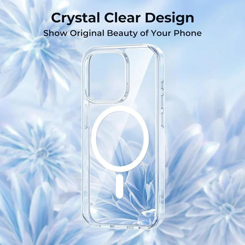 Funda transparente Original magnética para iPhone 17 Air 16 15 14 13 12 11 Pro Max mini XS XR Funda para Magsafe Funda transparente de silicona