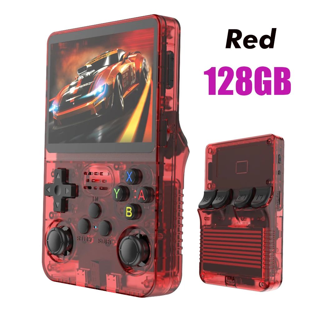 Consola de Videojuegos Retro de Código Abierto de 128 GB, Sistema Linux, Pantalla IPS de 3.5 Pulgadas, Reproductor de Video Portátil de Bolsillo, 64 GB de Juegos