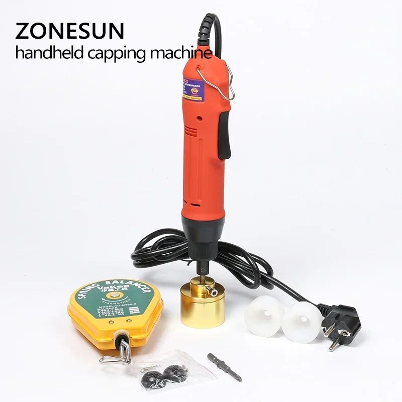 ZONESUN-Máquina Manual de tapado de botellas, sellador de tapas de rosca de 10-30MM