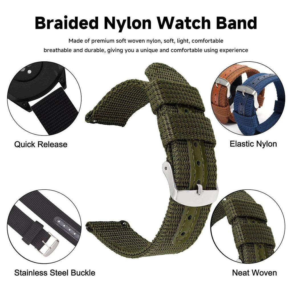 Correa de reloj de lona de nailon de 18mm, 20mm, 22mm y 24mm, cinturón suave tejido, pulsera Universal para hombres y mujeres, pulsera deportiva