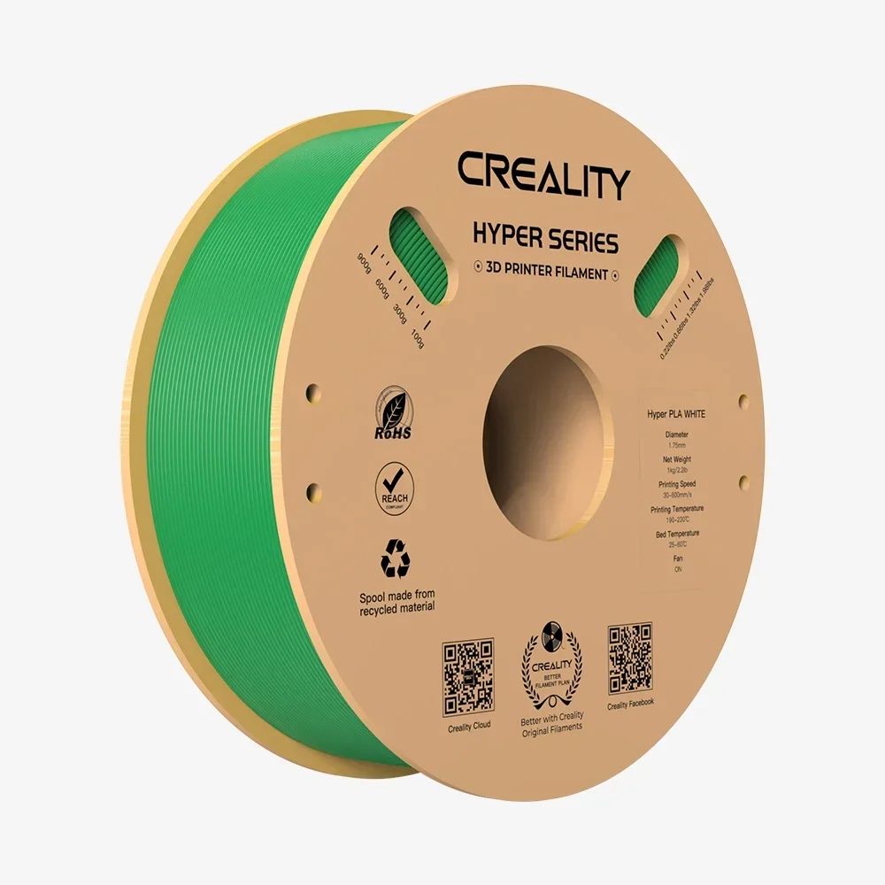 Filamento PLA Creality Hyper Series, 1KG, alta precisión, enfriamiento más rápido, mejor fluidez, resistencia a la humedad no tóxica para impresora 3DP