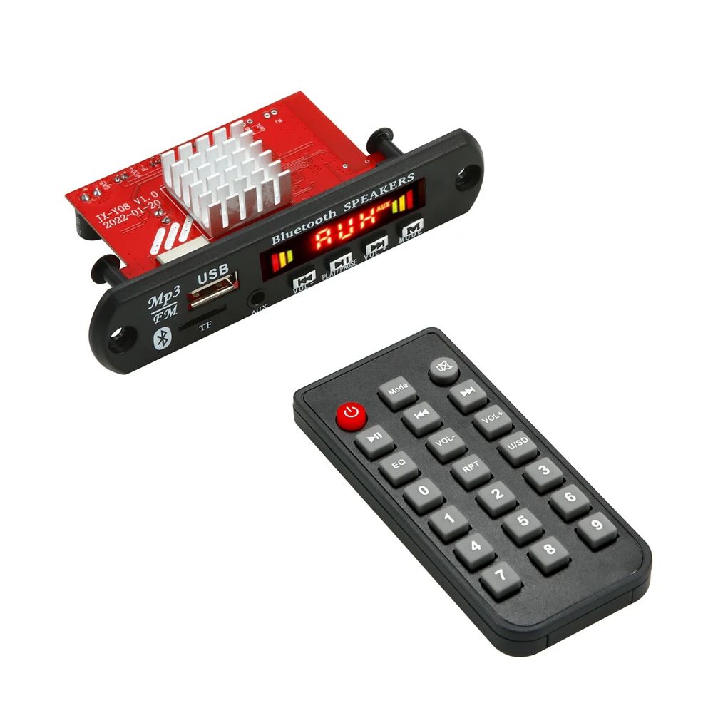 Amplificador de 120W, placa decodificadora MP3 WMA WAV de 12V, 60W x 2, Bluetooth 5,0, módulo de Audio y música inalámbrico, USB, TF, Radio FM para coche