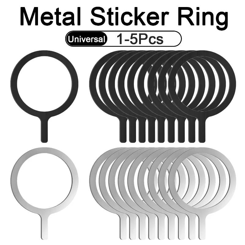 Adhesivo Universal de anillos de Metal para cargador inalámbrico magnético Magsafe para Iphone Samsung Xiaomi placa de cargador de teléfono de coche hoja de hierro