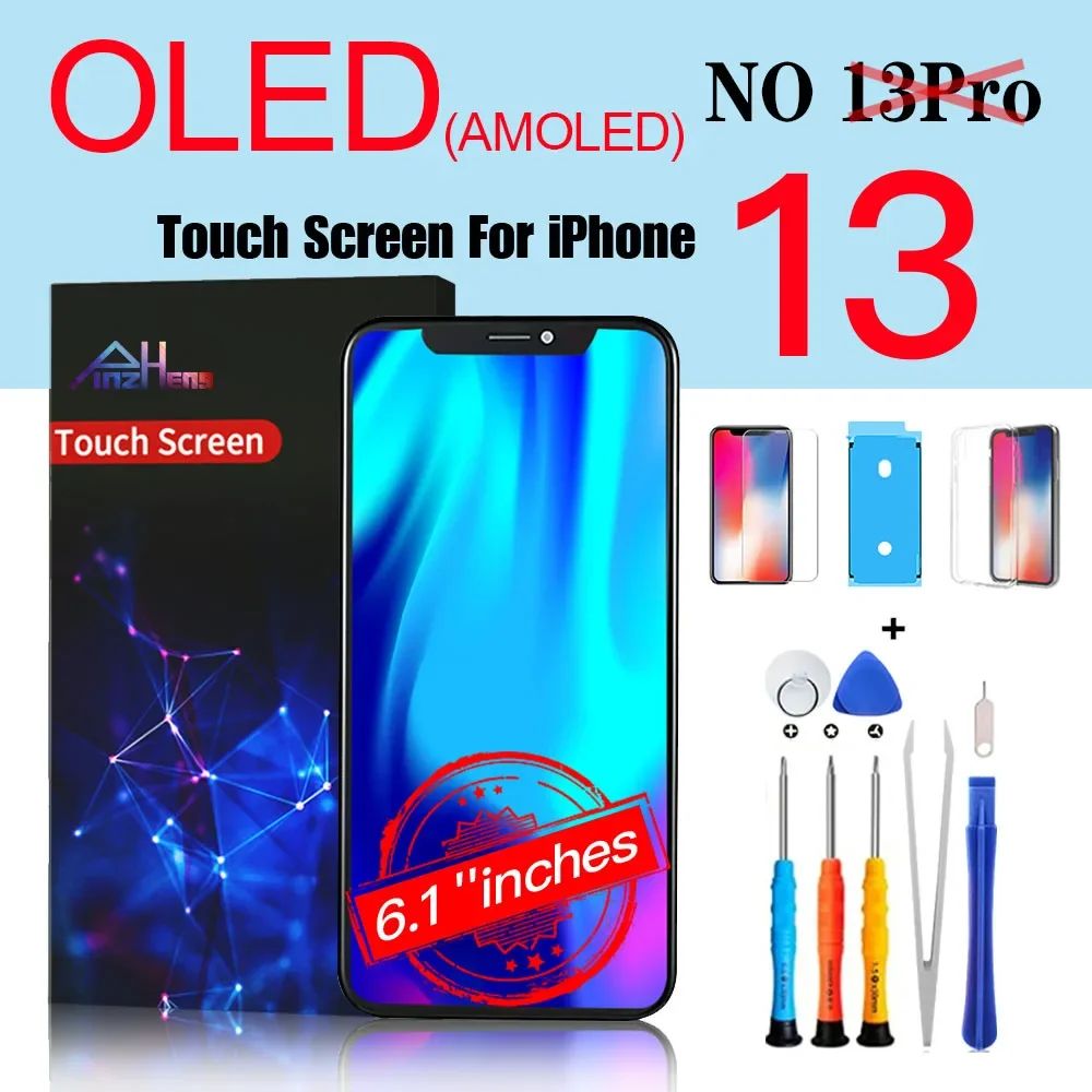 PINZHENG pantalla de alta calidad AMOLED INCELL LCD OLED OEM para iPhone 11 12 13 Mini Pro Max XS XR MAX reemplazo de pantalla con herramienta