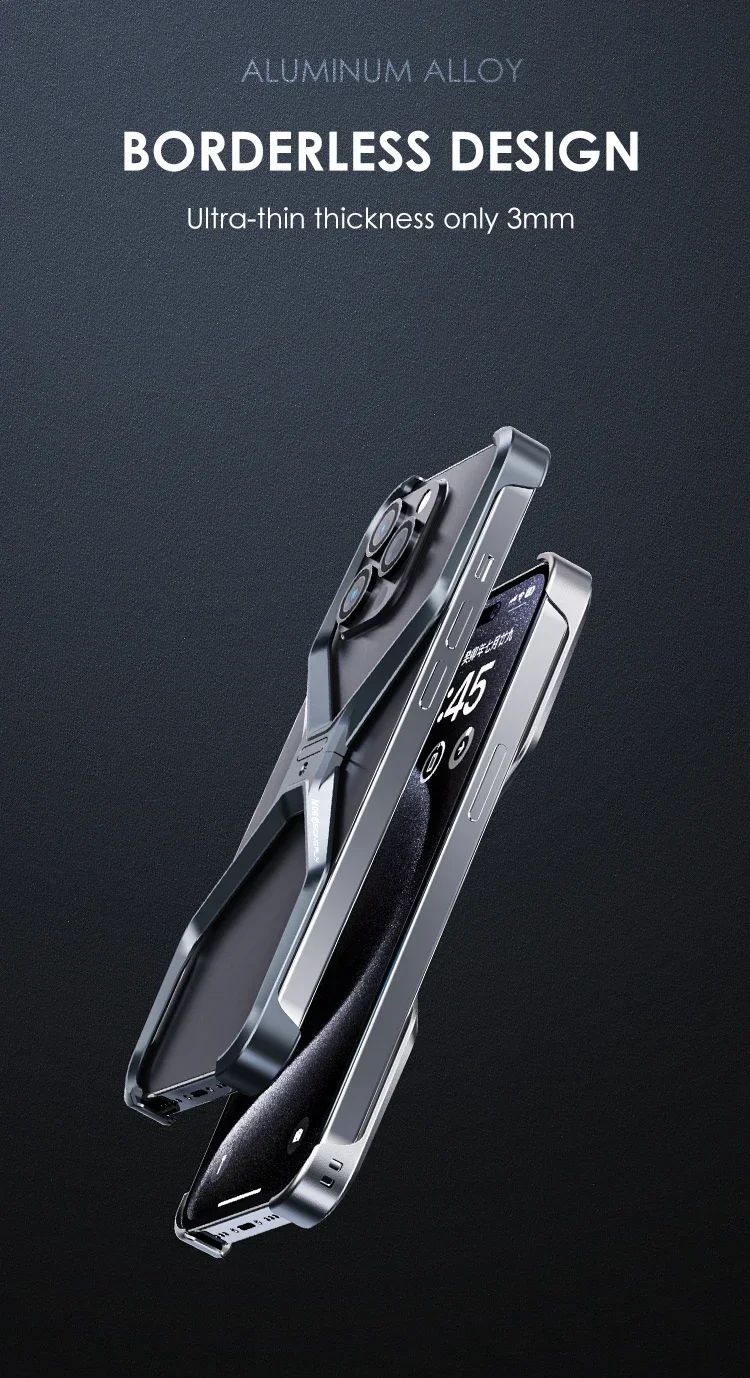 Funda Protectora de Aluminio Extraíble con Disipación de Calor y Resistente a Impactos para IPHONE 16 Pro Max, Carcasa Metálica sin Marco para iPhone 14, 15, 16 Pro Max