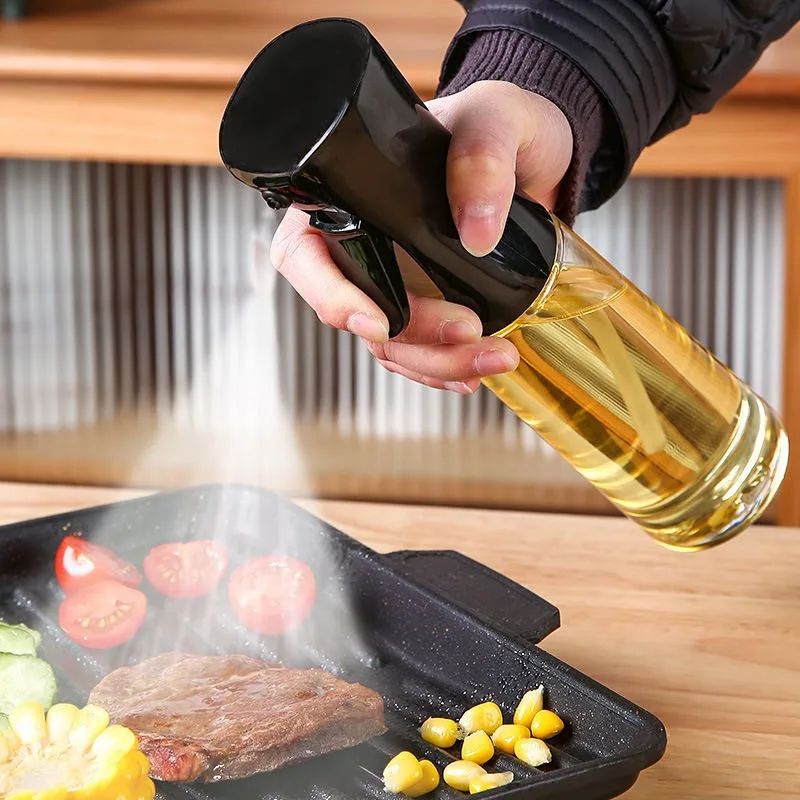 Spray de aceite para cocinar, botella dispensadora de aceite de oliva, pulveriza