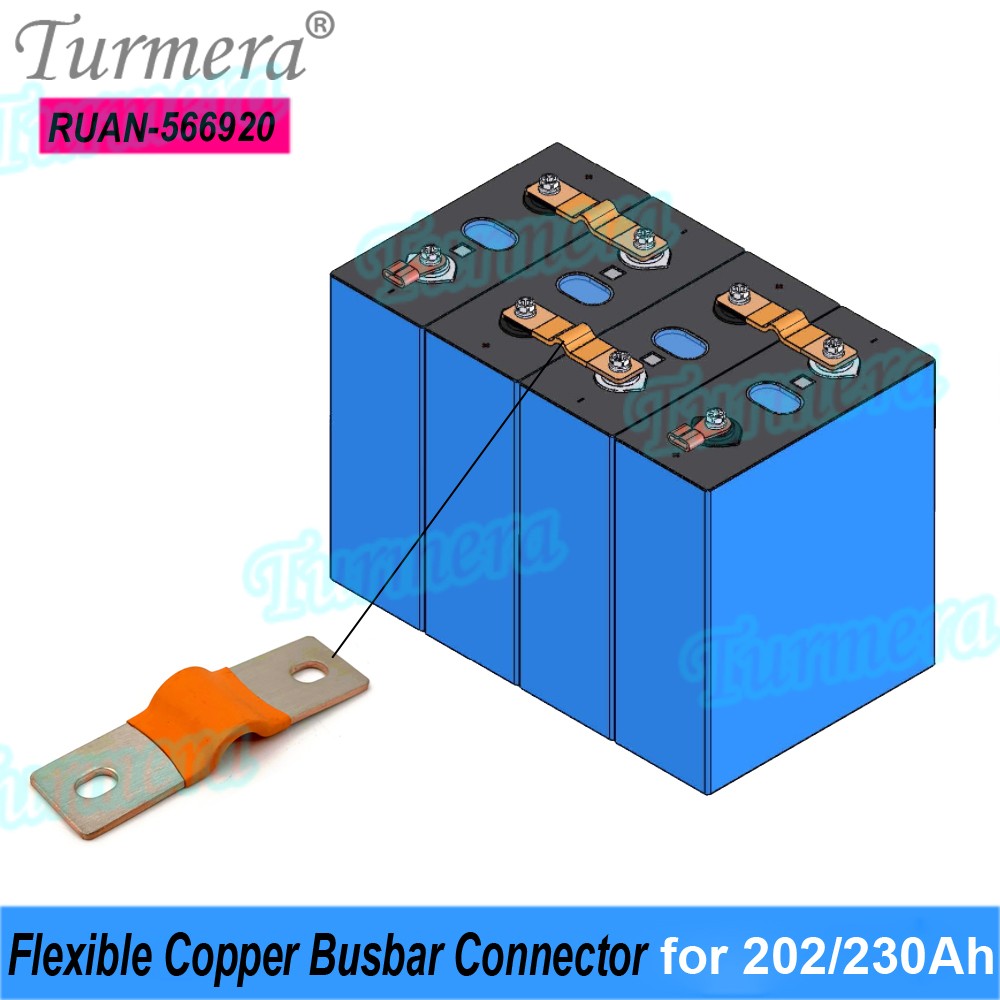 Turmera-batería Lifepo4 de 12V, conector de cobre Flexible, 56mm, 74mm, 2mm, 400A, para uso en batería Lifepo4 de 200Ah, 230Ah, 280Ah, 320Ah