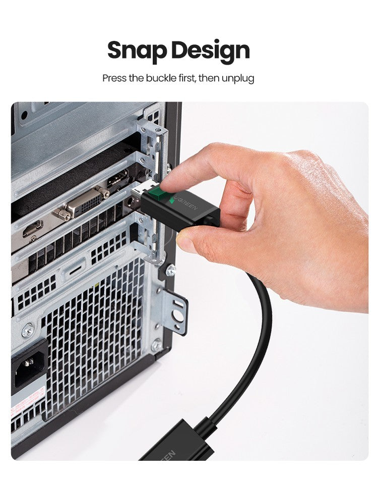 UGREEN-adaptador Displayport DP a HDMI 4K, convertidor de Cable de puerto de pantalla 1080P para PC, portátil, proyector, adaptador Displayport a HDMI