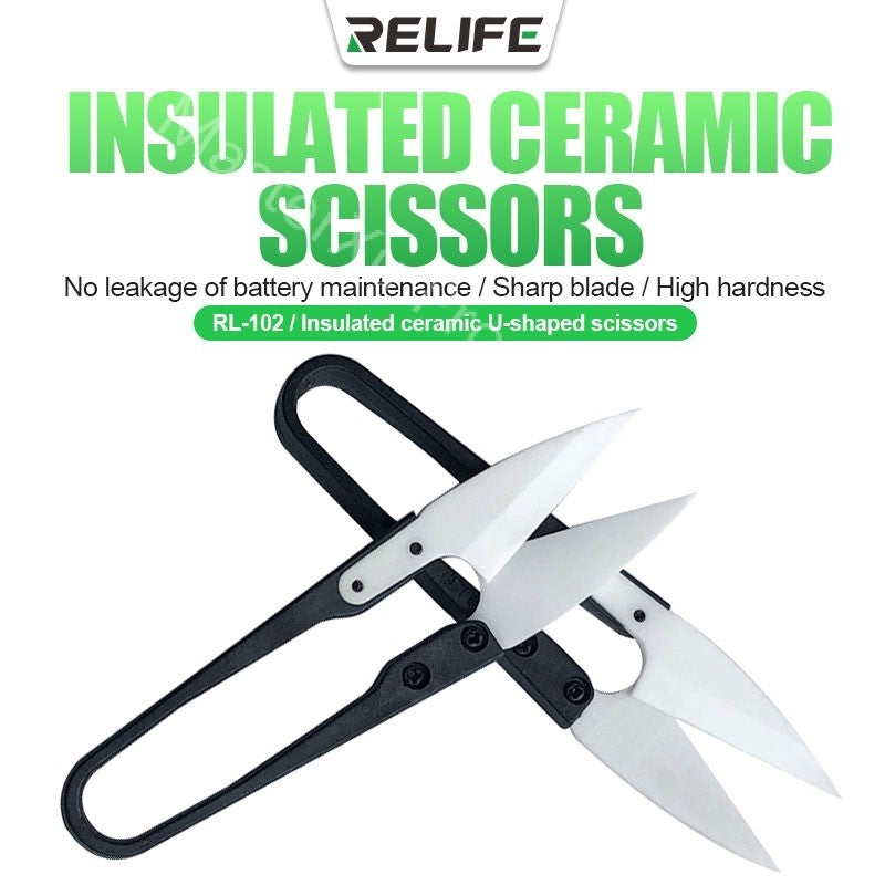 RELIFE-Cizalla de cerámica para reparación de batería de RL-102, cizalla de aislamiento antiestático para iPhone XR 11 12, Kit de herramientas de reparación de Cable flexible