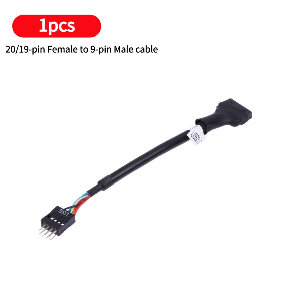 Adaptador convertidor USB para cd-rom, panel de unidad flexible, USB 3,0, 20 pines, macho a USB 2,0, 9 pines, placa base, Cable hembra, 1/2/5 unids/set/Set