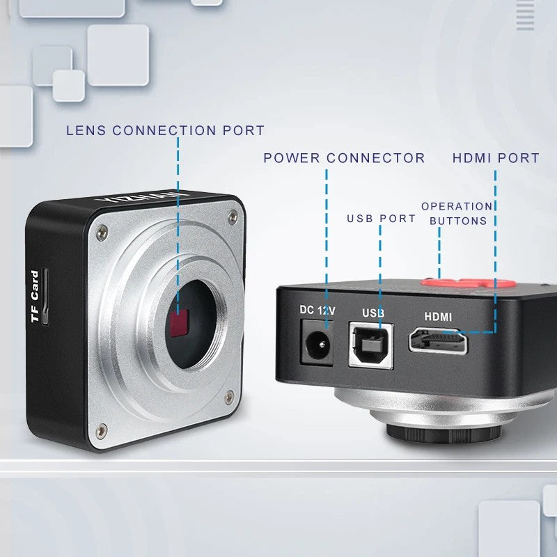 YIZHAN 60MP 48MP 13MP HD microscopio Digital para soldar 4K HDMI USB VGA microscopio electrónico cámara lente de Zoom para medir