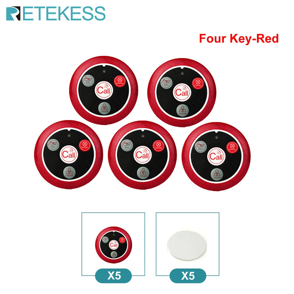RETEKESS-sistema inalámbrico de llamadas para camarero, buscapersonas para restaurante, receptor de reloj T128, botón de llamada T117, servicio al cliente para cafetería