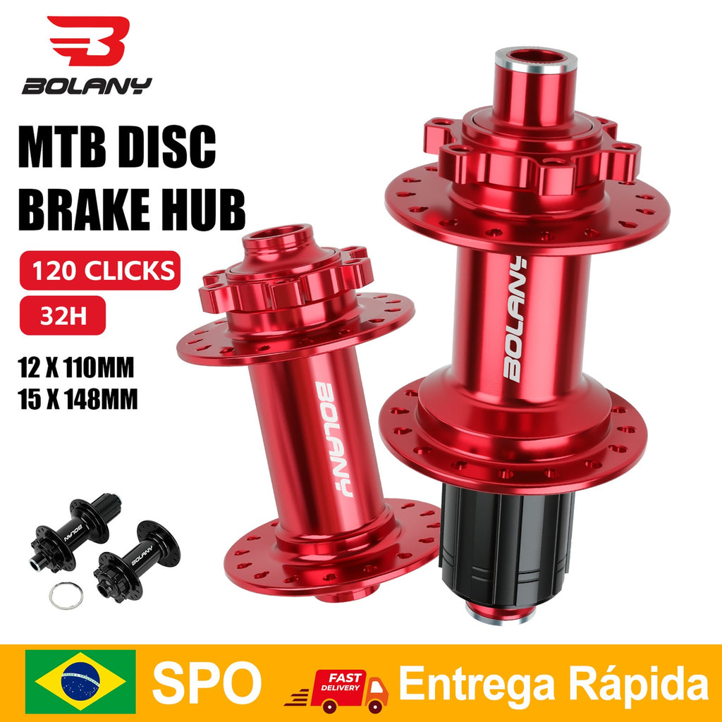 Enviado do Brasil BOLANY MTB Cubo Boost Cube MS 6 Pinos 110x15 Cubo Barulhento para Bicicleta de Montanha 32 Furos Cubo de Bicic