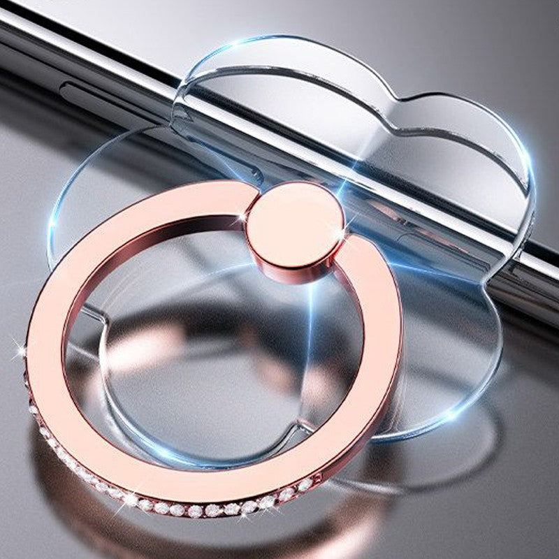 Soporte de anillo para teléfono celular transparente 360 ° Soporte de agarre de dedo transparente con rotación de grado compatible con iPhone Xiaomi para funda de teléfono