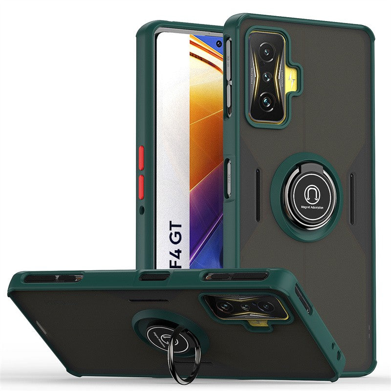 Para Xiaomi POCO F4 GT funda a prueba de golpes armadura mate fundas para Poxo Poko Pocco Little F4GT F 4 GT soporte magnético cubierta de soporte de anillo