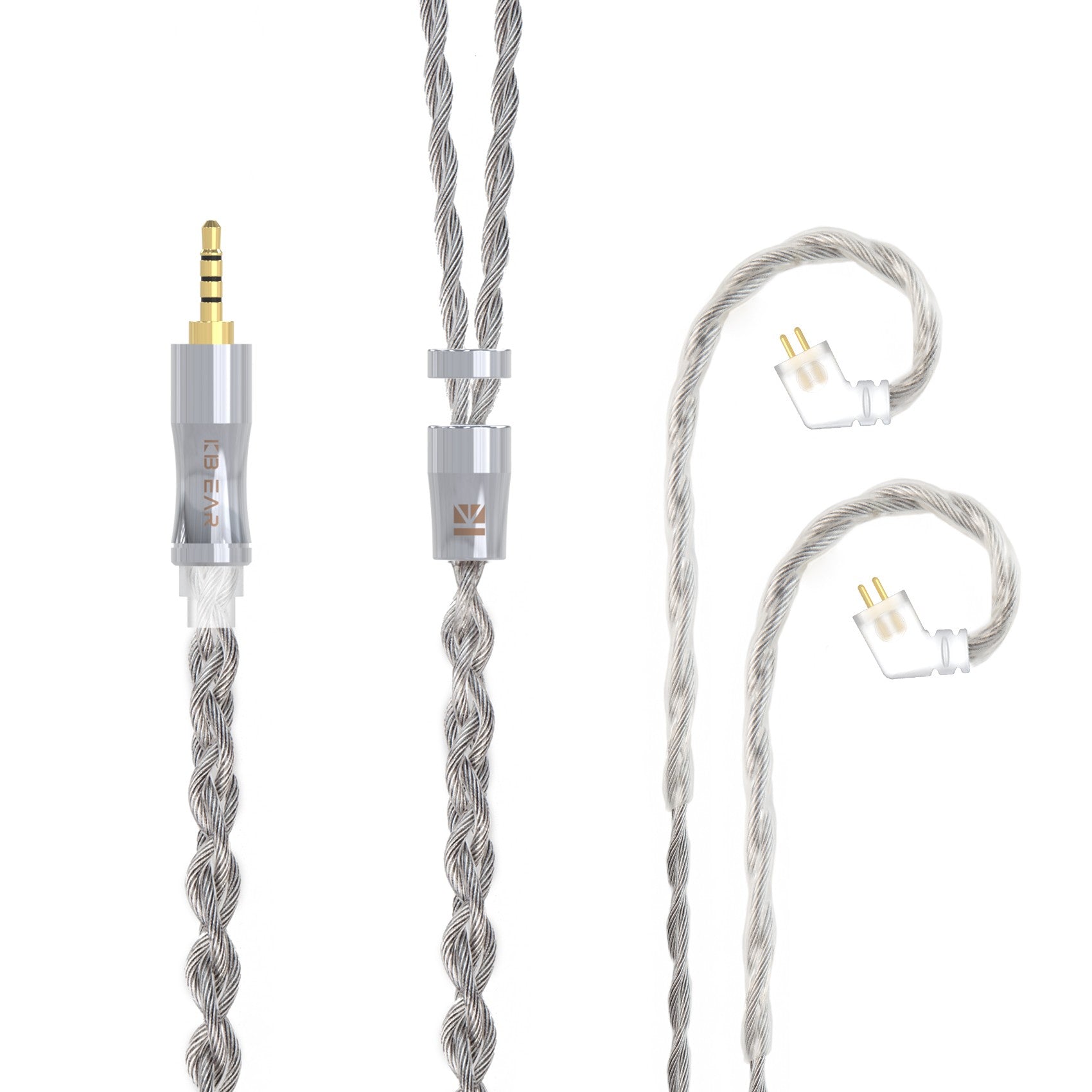 KBEAR Acorde 6N grafeno + 4N OFC Chapado en plata conector de Cable de actualización mezclado trenzado Cable de auriculares para Rosefinch KS2 KS1