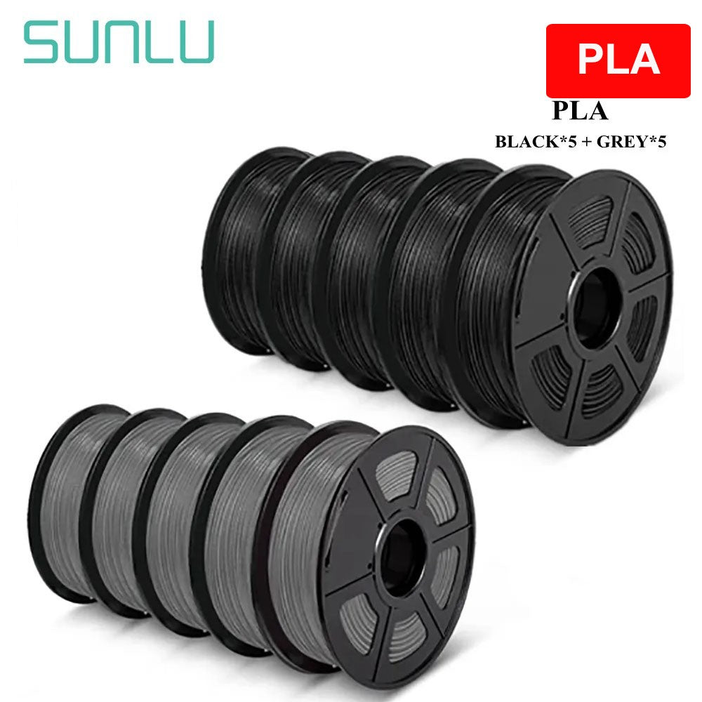 Filamento SUNLU 10KG 3D PLA/PLA PLUS/PETG/filamnet ABS fácil 1,75mm 10 rollos 1KG filamento de impresora 3D bien herido para impresora 3D