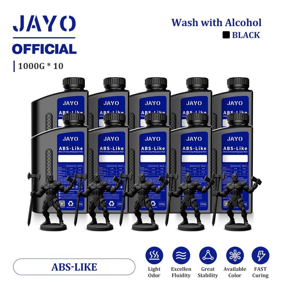 JAYO ABS como resina 3D, 10 botellas ABS como fotopolímero de curado UV de 405nm, resina 3D rápida para impresora 3D LCD/DLP/SLA de 2/4/6/8K