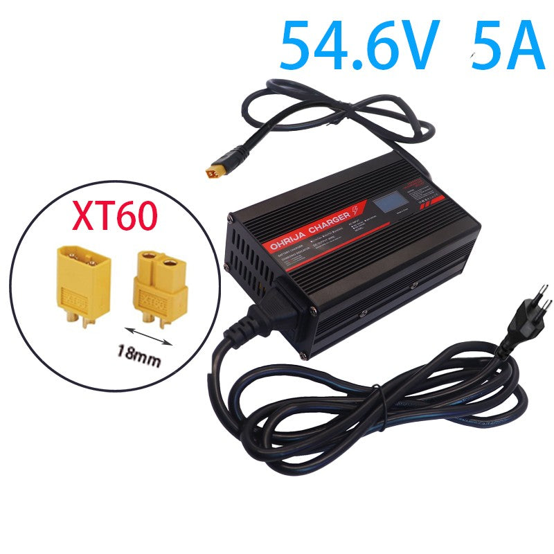 Cargador inteligente de 54,6 V y 5A, carcasa de aluminio adecuada para batería L