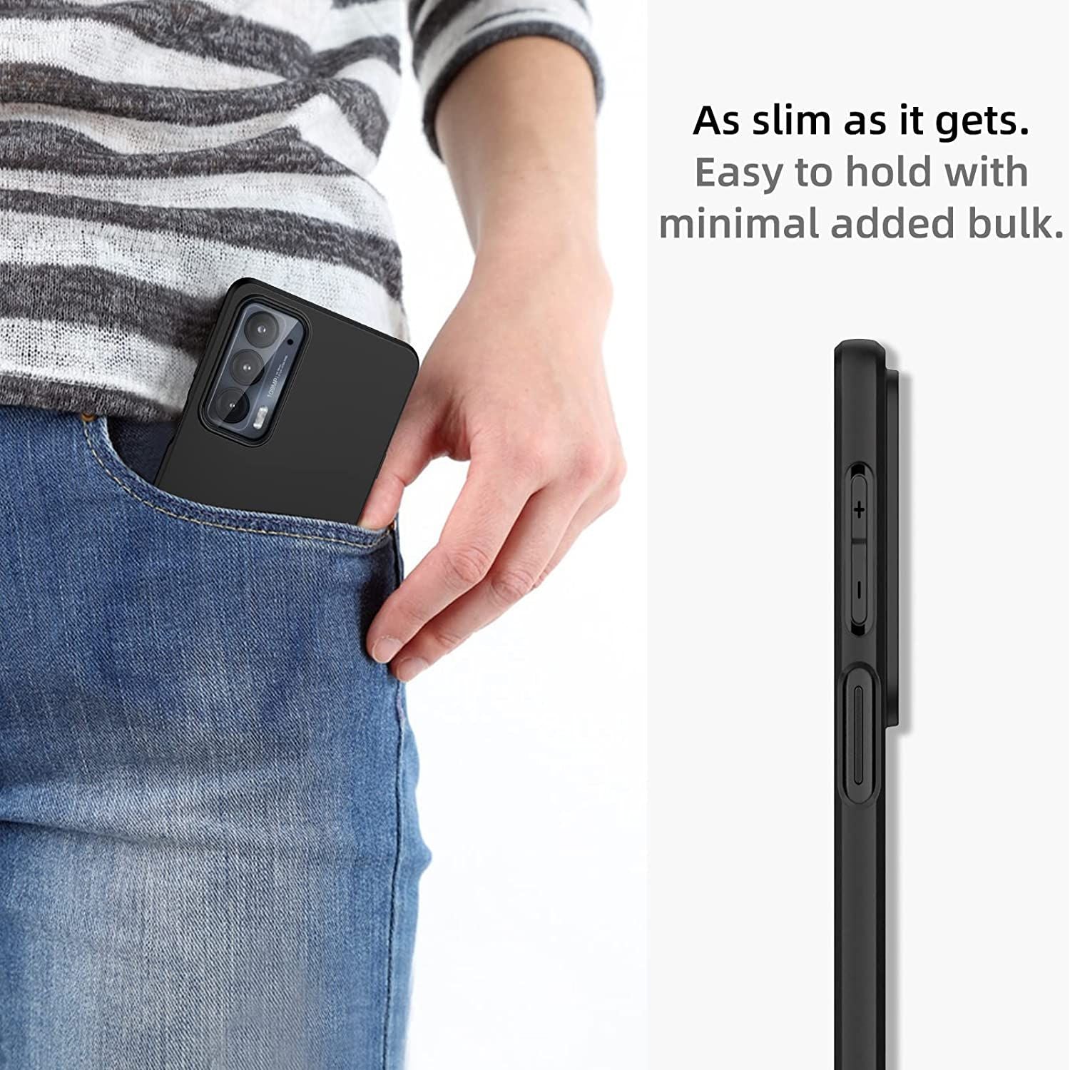 Funda de TPU suave mate negra para Motolora Moto Edge 20 Pro Lite Fusion G31 G41 G51 G71SG60S X30 G200 S30 G52 G82 E20 E30 E40 Stylus
